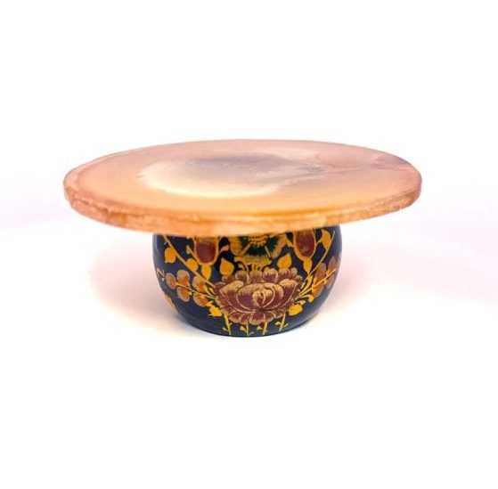 Gold Geode Coffee Table with Floral Bottom