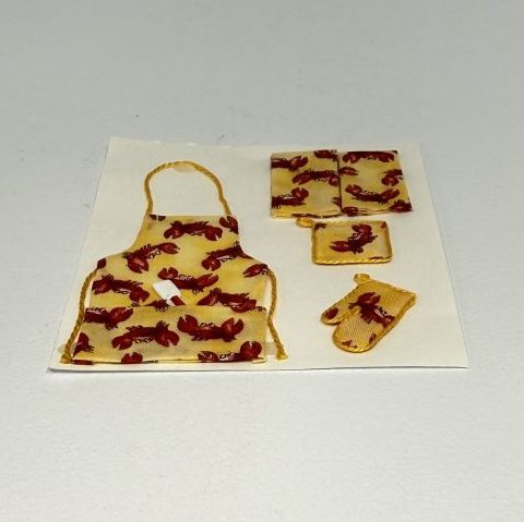 Apron, Towels and Pot Holder with Crabs