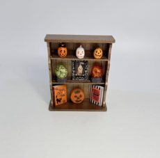 Halloween Shelf with Decorations