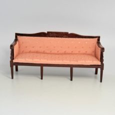 Mahogany Peach Sofa