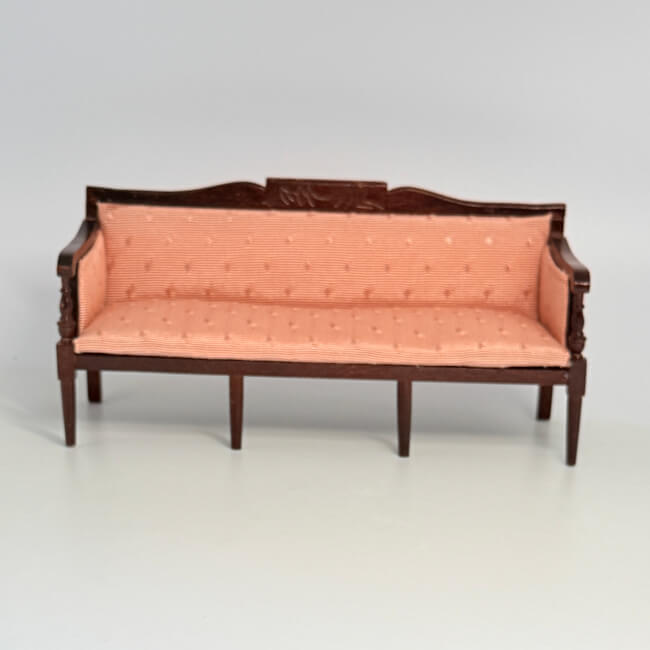 Mahogany Peach Sofa