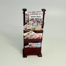Bespaq Mahogany Newspaper Stand with Mirror