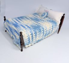 Mahogany Bed with Crocheted Cover