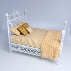 White Metal Bed with Heart Design