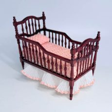 Fancy Mahogany Crib in Peach