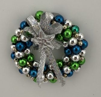Green, Blue, and Silver Wreath