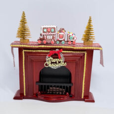 Fireplace with Gingerbread Christmas Train