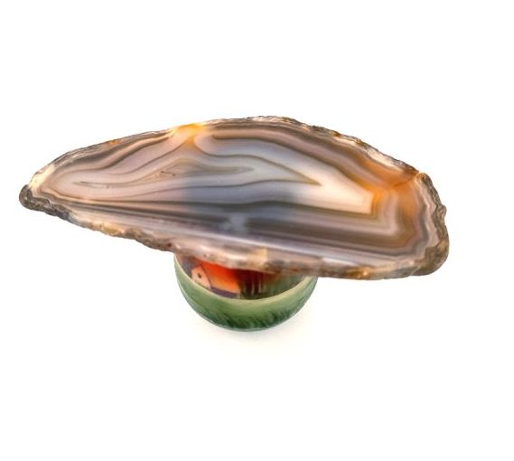 Gray Geode Coffee Table with Scenic Base
